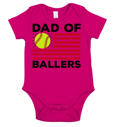 Dad of Ballers Football Lovers Retro Vintage Short Sleeve Baby One-Piece