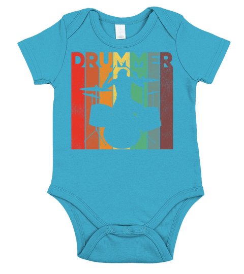 Drummer Drum Set Retro Vintage Short Sleeve Baby One-Piece