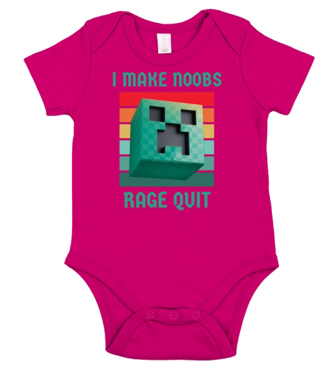 Retro vintage I make noobs rage quit Short Sleeve Baby One-Piece
