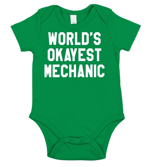 Worlds Okayest Mechanic T-Shirt Short Sleeve Baby One-Piece