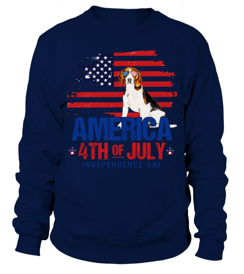 Beagle Dog Lovers 4th Of July American Flag Sweatshirt Unisex