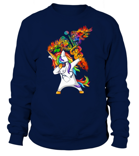 Unicorn Dabbing Nurse Shirt Sweatshirt Unisex