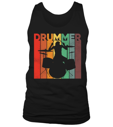 Drummer Drum Set Retro Vintage Tank Top Unisex