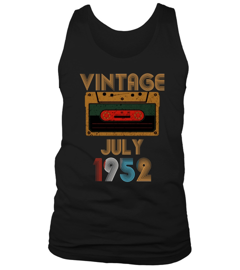 Vintage Cassette Tape July 1952 Birthday 68th Tank Top Unisex