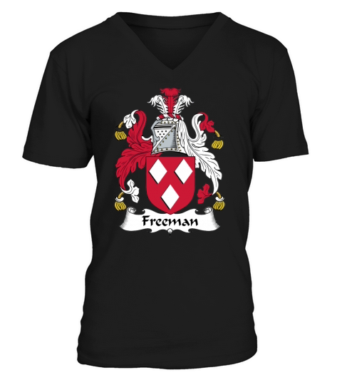 Freeman Family Crest / Coat of Arms British Family Crests V-Neck T-shirt