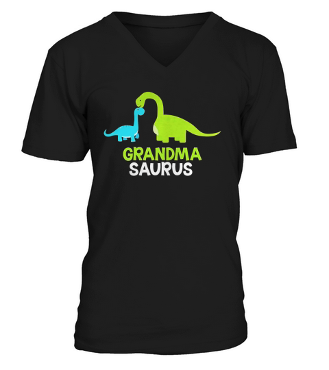Grandmasaurus Rex Dinosaur Grandma Moth 1 V-Neck T-shirt