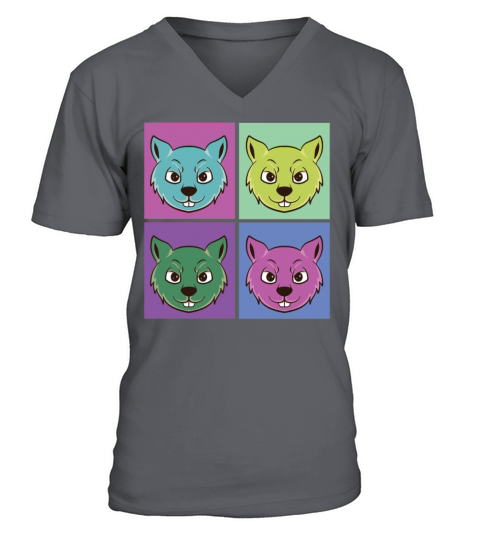 Squirrel Acorn Retro Vintage V-Neck T-shirt