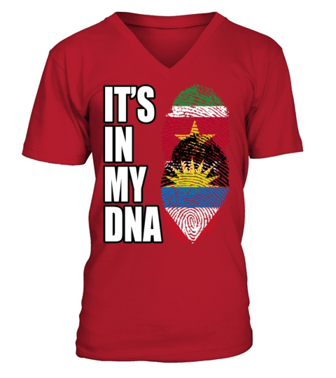 Surinamese And Antiguan Vintage Heritage DNA Flag V-Neck T-shirt