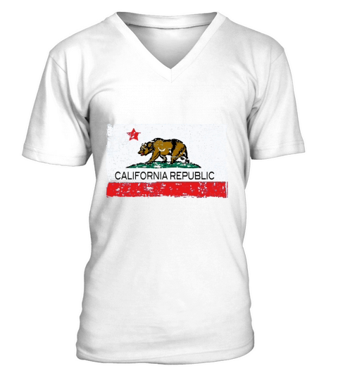 Vintage California Republic T-shirt Cali Life I Love CA V-Neck T-shirt