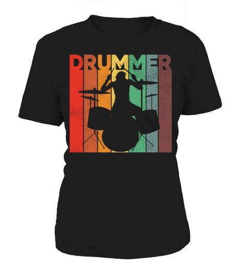 Drummer Drum Set Retro Vintage Women's T-Shirt