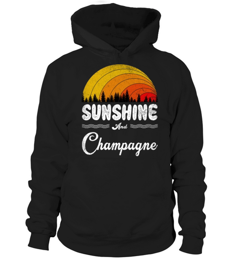Sunshine And Champagne Vintage Summer Gift 2020 Hoodie Unisex