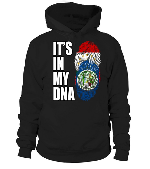 Tajikistani And Belizean Vintage Heritage DNA Flag Hoodie Unisex