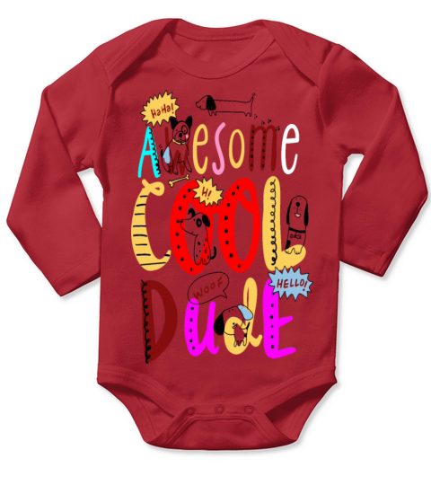 Awesom Cool dude Long Sleeve Baby One-Piece