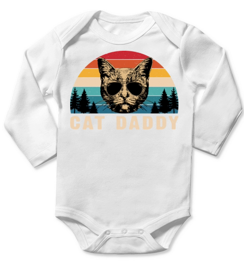 Cat Daddy Long Sleeve Baby One-Piece