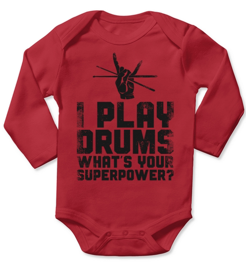 Drummer Drum Set Vintage I Play Long Sleeve Baby One-Piece