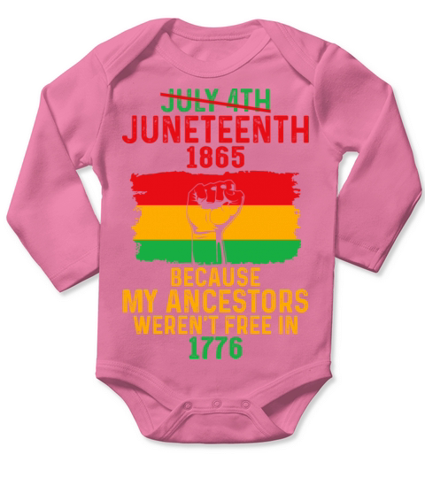Juneteenth Black History Pride African American Long Sleeve Baby One-Piece