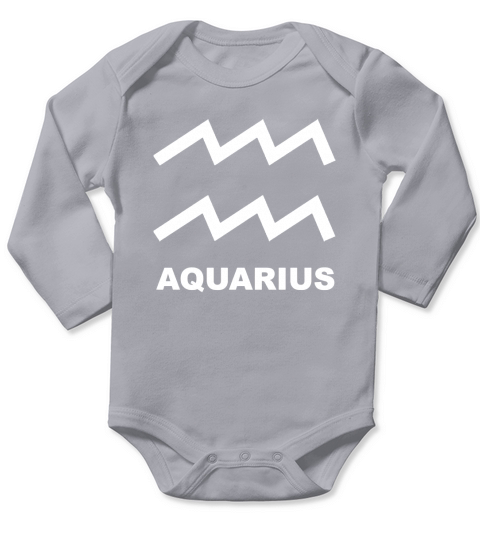 Logo Aquarius Zodiac Long Sleeve Baby One-Piece
