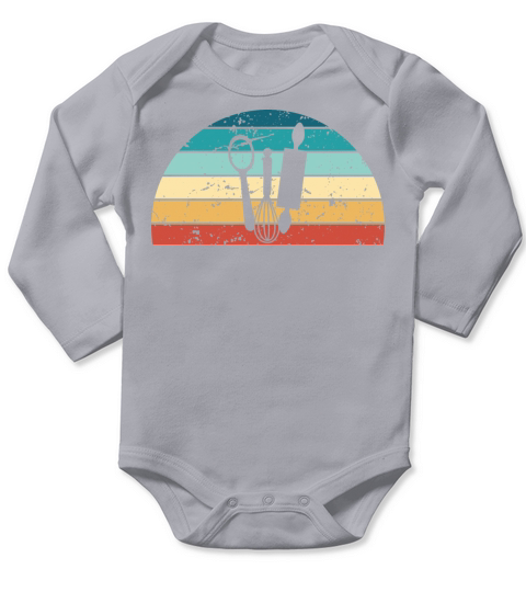 Retro Baking Sunset Vintage Baker Sunrise Long Sleeve Baby One-Piece