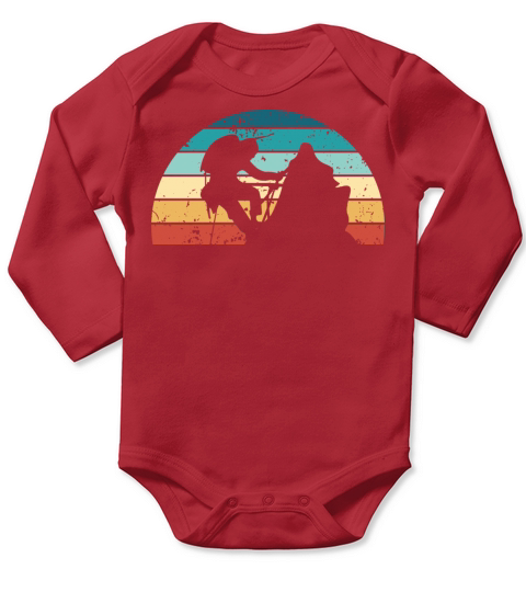 Retro Climbing Sunset Vintage Bouldering Sunrise Long Sleeve Baby One-Piece