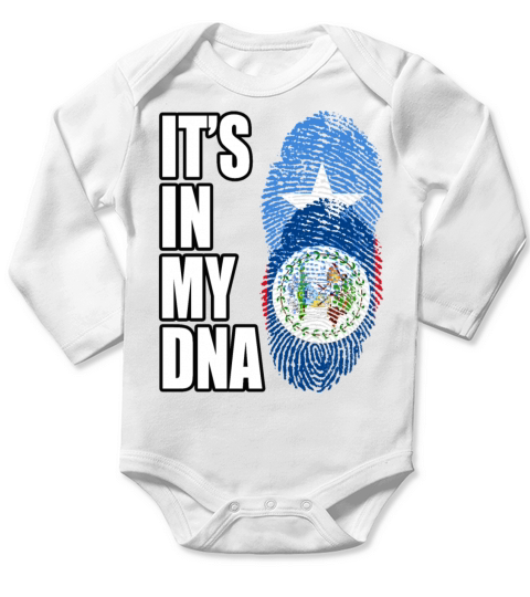 Somali And Belizean Vintage Heritage DNA Flag Long Sleeve Baby One-Piece