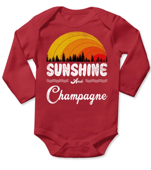 Sunshine And Champagne Vintage Summer Gift 2020 Long Sleeve Baby One-Piece