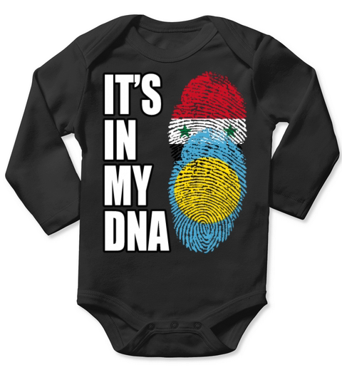 Syrian And Palauan Vintage Heritage DNA Flag Long Sleeve Baby One-Piece