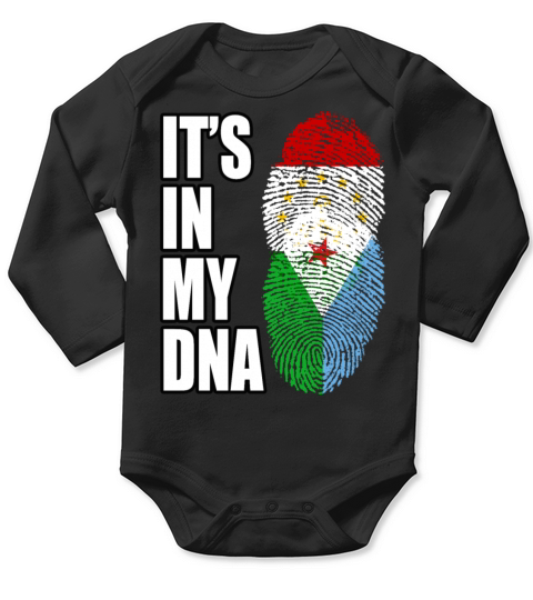 Tajikistani And Djiboutian Vintage Heritage DNA Fl Long Sleeve Baby One-Piece