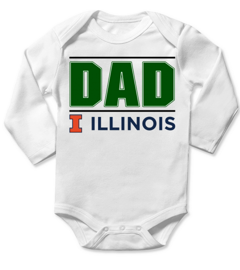 University Of Illinois At Urbana Champaign Proud Dad Parents Day 2020 Long Sleeve Baby One-Piece