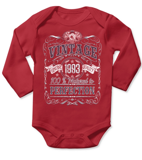 Vinage 1993 birthday year of birth 1993 gift Long Sleeve Baby One-Piece