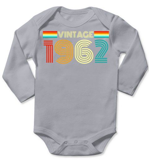 Vintage Retro 1962 - Vintage 1962 Birthday Gift Long Sleeve Baby One-Piece