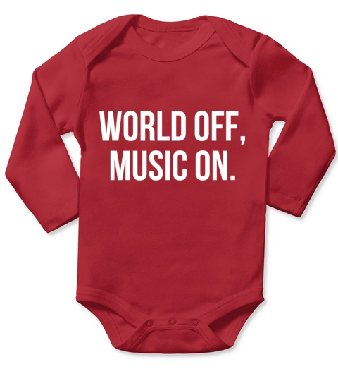 World off music on Long Sleeve Baby One-Piece