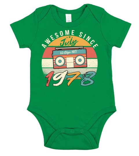 1978 July Gift Idea Short Sleeve Baby One-Piece