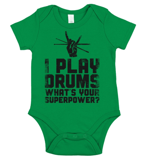 Drummer Drum Set Vintage I Play Short Sleeve Baby One-Piece