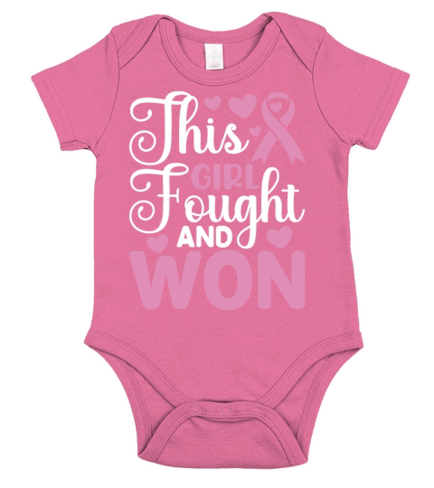 Girl Fought And Won Breast Cancer T Shirt Short Sleeve Baby One-Piece