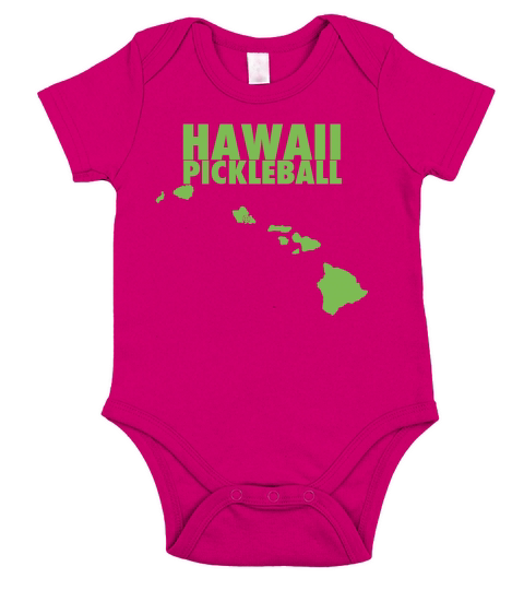 Hawaii PICKLEBALL Funny and Cute Pickleball Tee Shirt Short Sleeve Baby One-Piece