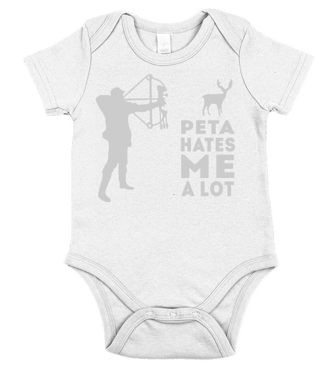 HUNTING PETA SHIRT TSHIRT HOODIE Short Sleeve Baby One-Piece