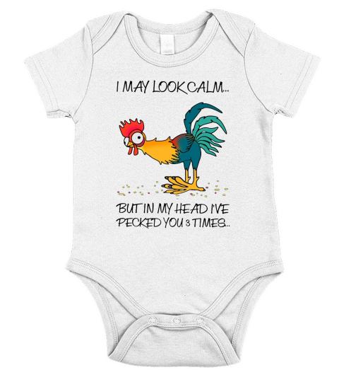 i may look calm but in my head ive pecked you 3 times - Ladies Flowy Tank Short Sleeve Baby One-Piece
