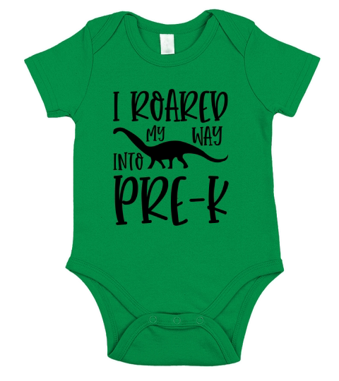 I roared my way into pre k Short Sleeve Baby One-Piece