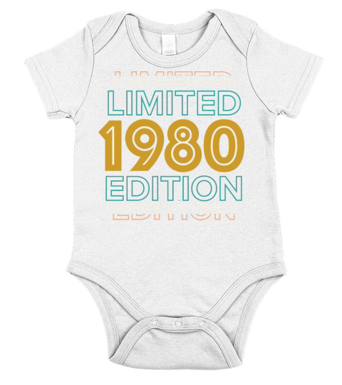 Retro Vintage 1980 Limited Edition 42th Birthday Short Sleeve Baby One-Piece