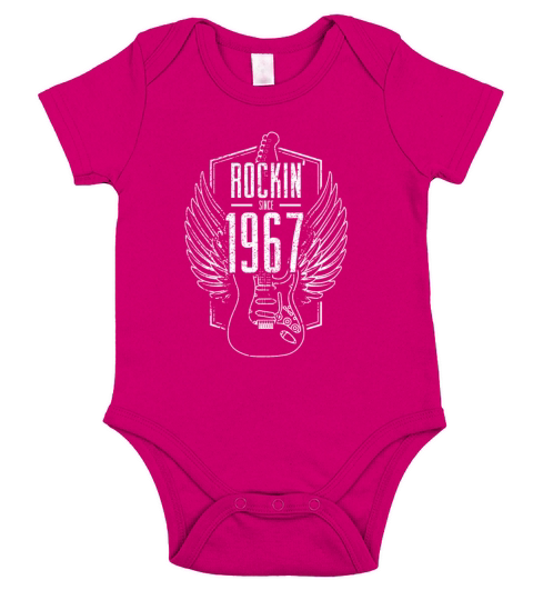 Rock Music 55th Birthday Gift Rockin Since 1967 Short Sleeve Baby One-Piece