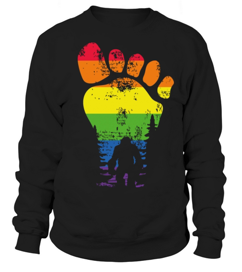 Bigfoot Sasquatch Lover Carrying LGBTQ Flag Pride Sweatshirt Unisex
