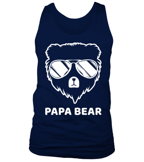 Mens Papa Bear Sunglasses Father’s Day Tank Top Unisex