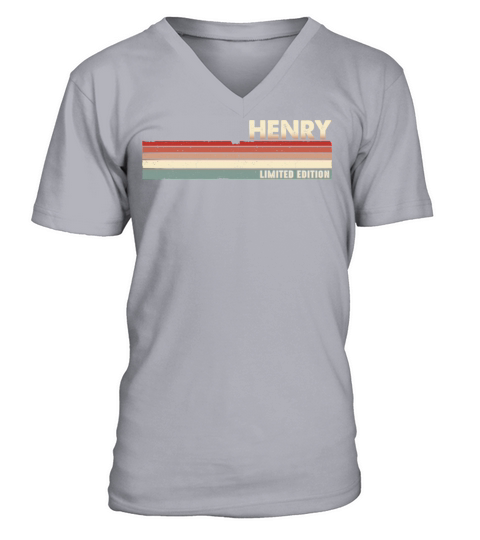 Henry Funny Retro Vintage Name surname 80s 90s V-Neck T-shirt