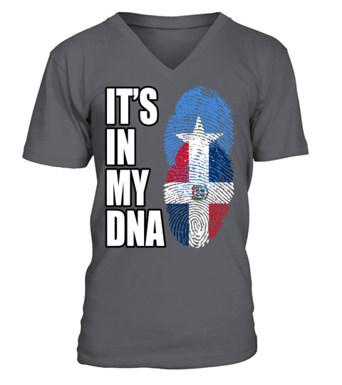 Somali And Dominican Vintage Heritage DNA Flag V-Neck T-shirt