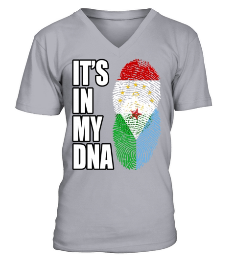 Tajikistani And Djiboutian Vintage Heritage DNA Fl V-Neck T-shirt