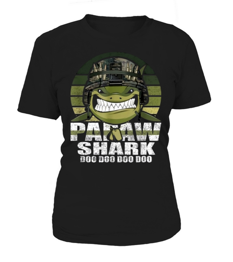 Papaw Shark Doo Doo Army Veteran Father day 4th Of July shirt Women's T-Shirt