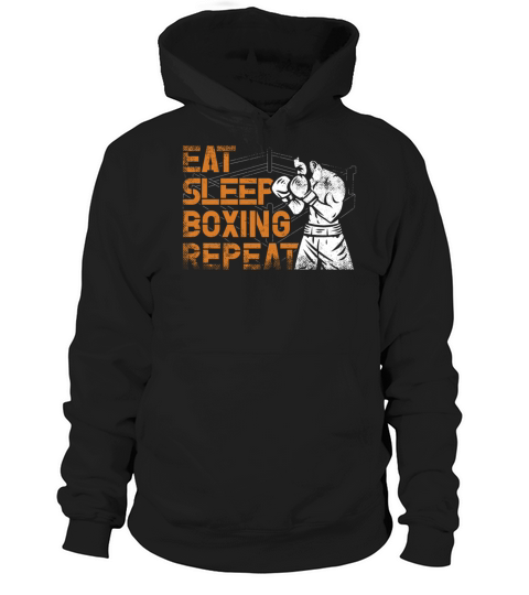 Boxing Vintage Eat Sleep Boxing Hoodie Unisex