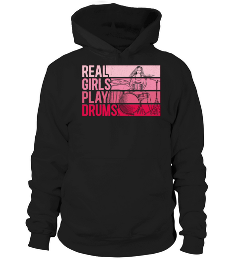 Drummer Drum Set Girl Vintage Real Hoodie Unisex