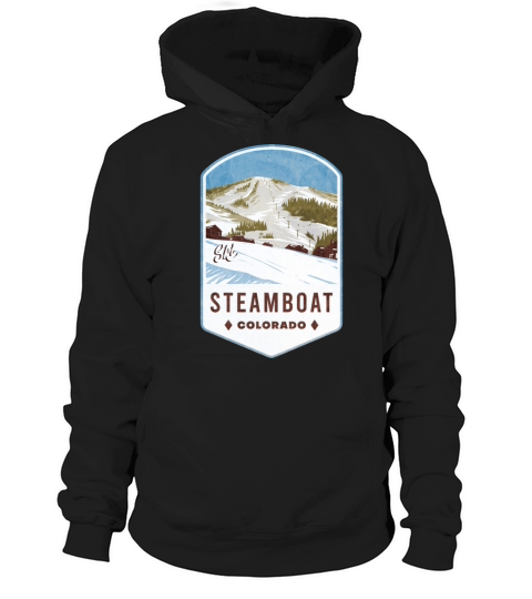 Steamboat Colorado Ski Badge Hoodie Unisex