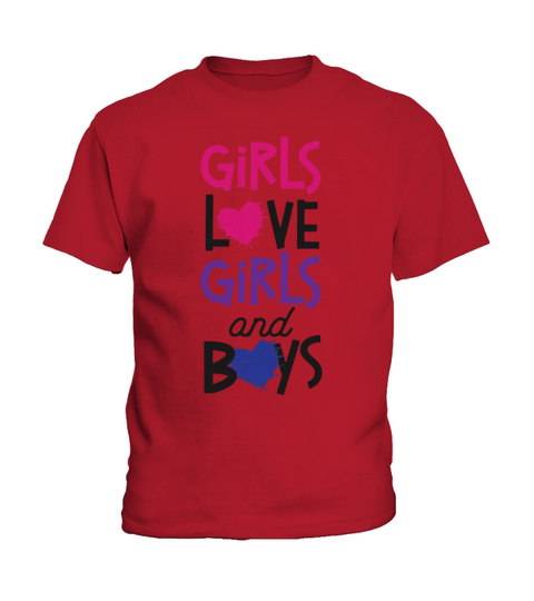Bisexual Bi Pride Flag Girls Love Kids T-Shirt